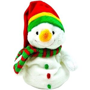 Ty Pluffies “Melton” Christmas Snowman Beanie Plush Striped Hat & Scarf 9” 2003